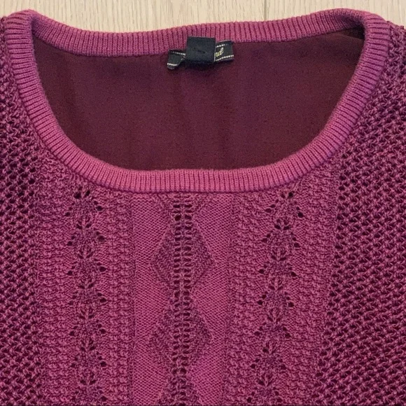 LUCKY BRAND Twofer Purple Lined Sweater Size M - Picture 2 of 9